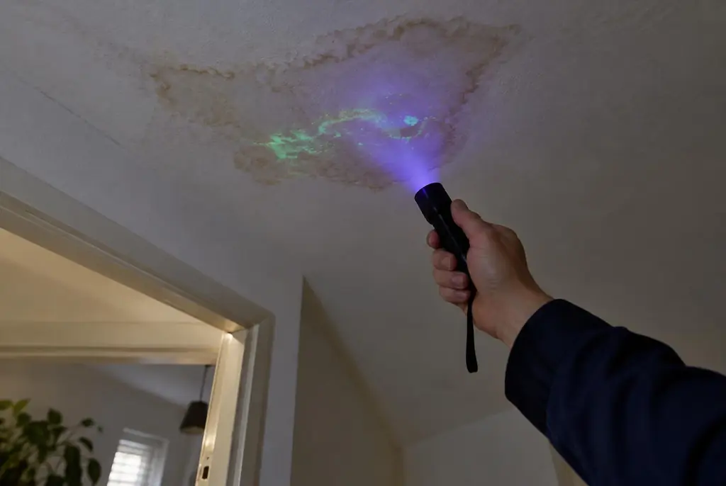 Lekdetectie Harmelen – kleurstof controleren op het plafond met uv-licht