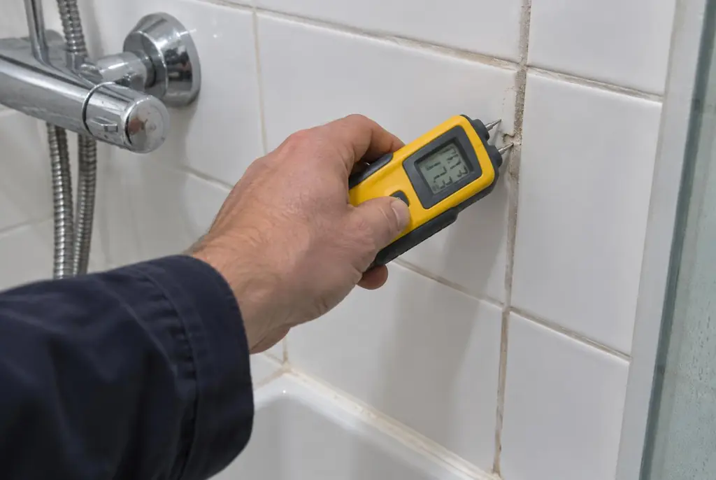 Lekdetectie Harmelen – vochtmeter op badkamertegels bij de douche